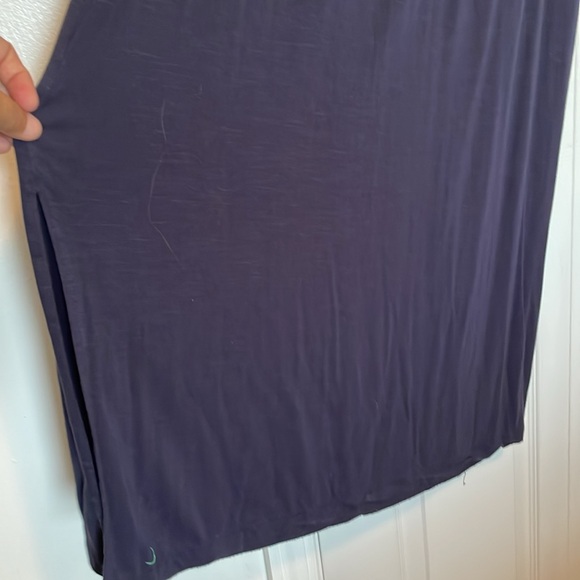 Women’s MP J.Jill maxi dress navy tank lightweight flowy side split on left calf - Picture 9 of 10